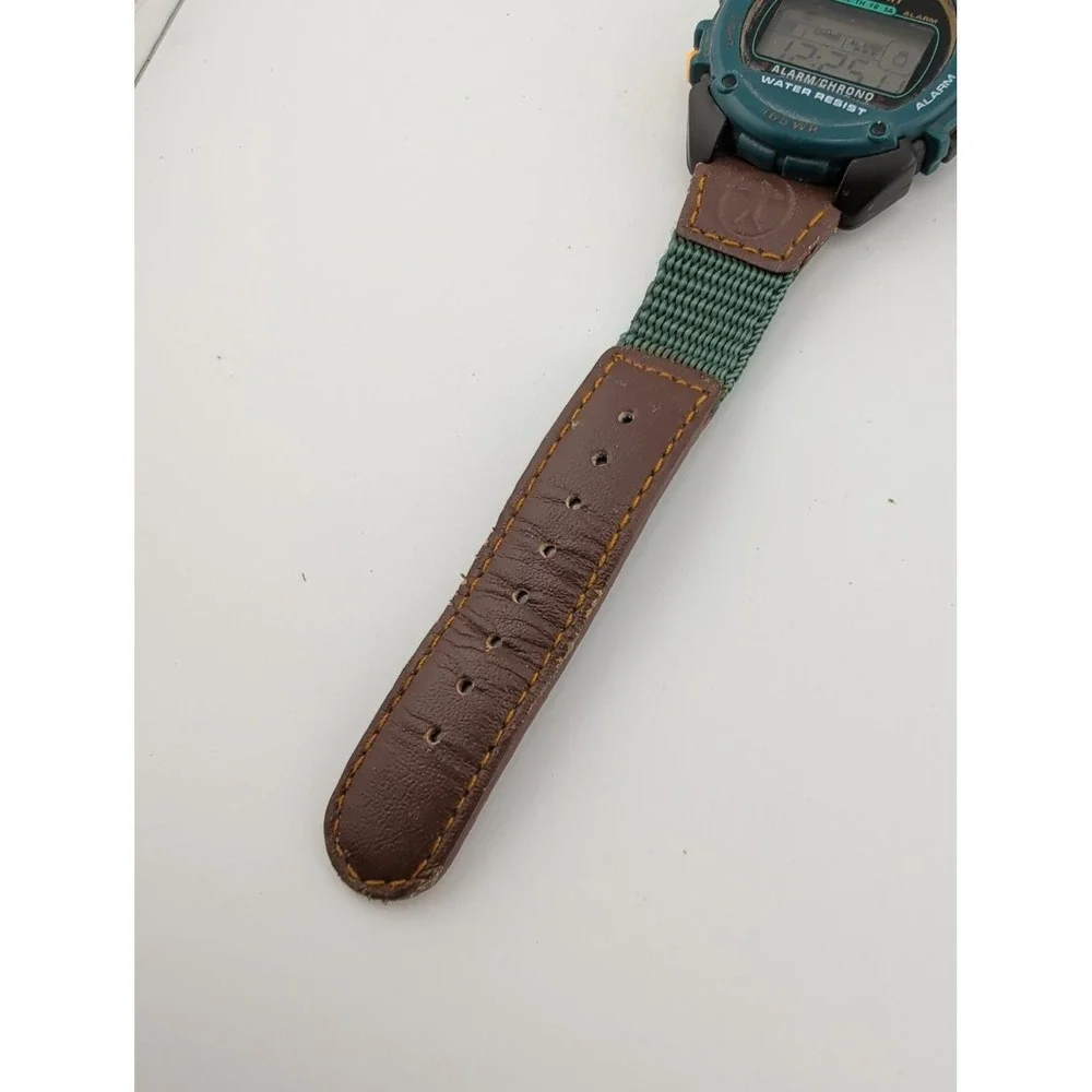 Armitron Instalite All-Sport Mens Watch 40mm Green Alarm Chrono- New Battery